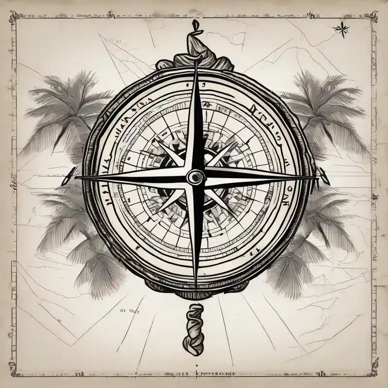 Compass on the back of the palm in the shape of Nigeria with longitude written on the top and latitude written on the bottom. – Old school, Blanco y negro